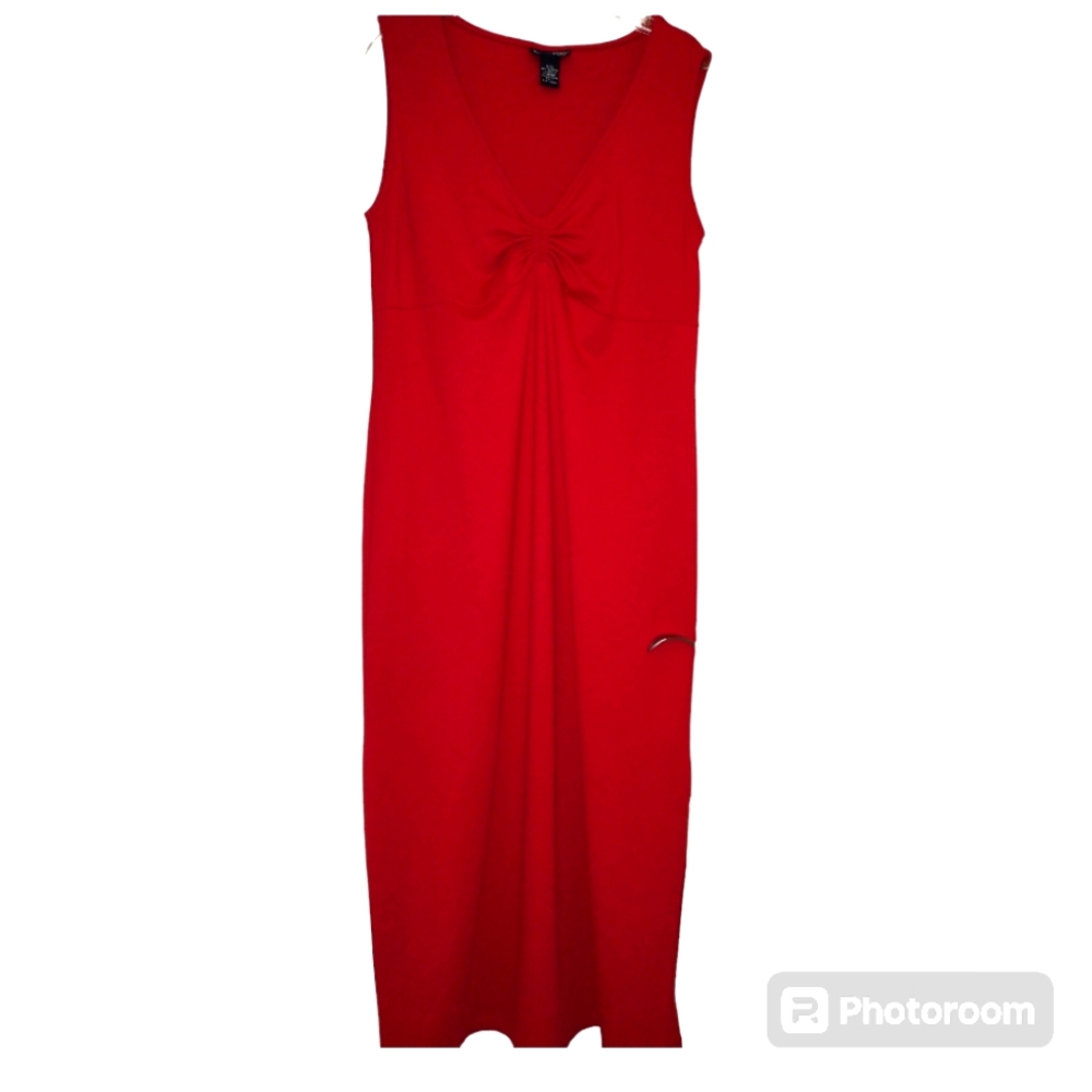 Vintage Lane Bryant Venezia Jeans Red Sleeveless Cinch Neck Dress 18/20